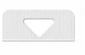 Inverted triangle hanging hole shape example
