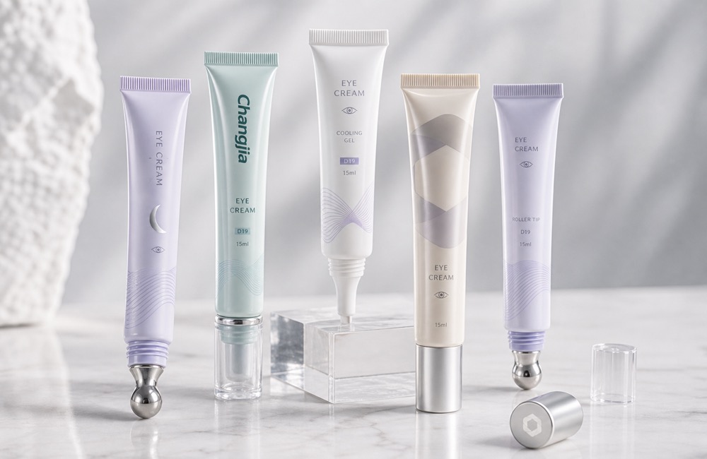 Eye cream tube packaging product showcase