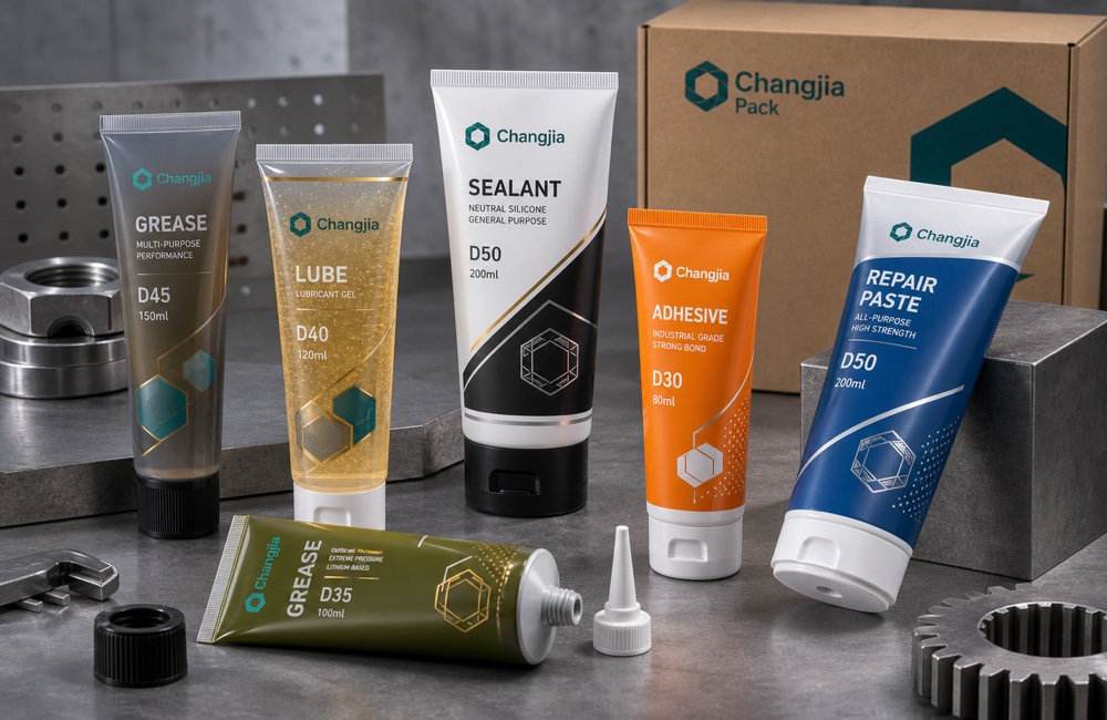 Industrial tube packaging product showcase