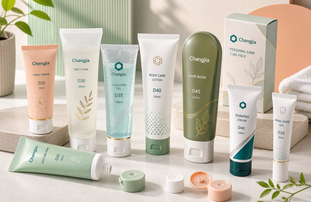 Personal care tube packaging product showcase