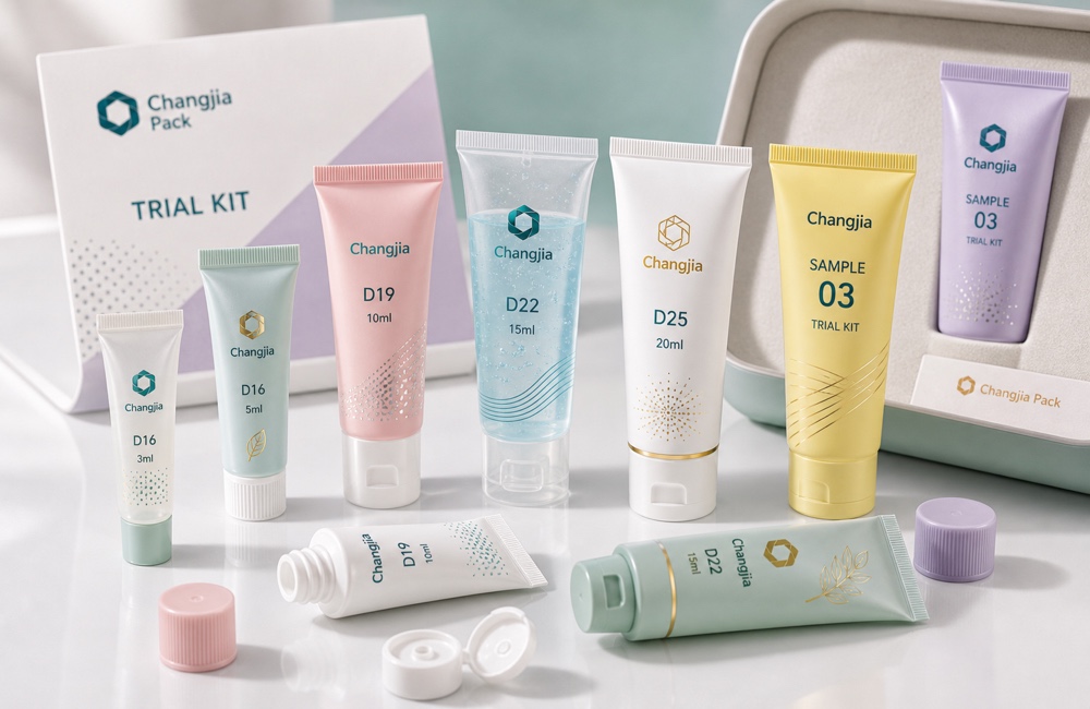 Sample tube packaging product showcase